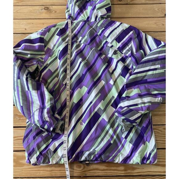 Volcom Nimbus Team Fit Hooded Ski Jacket Coat Size Medium Men’s Purple Full Zip - Picture 7 of 9
